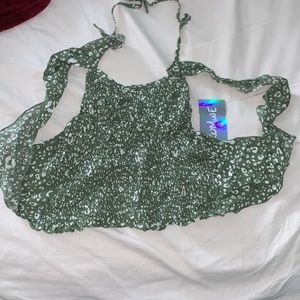 cheetah print green halter